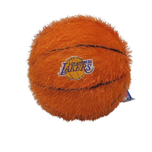 Los Angeles Lakers Plush Basketball Orange Bouncy Vintage Collectible Toy - Picture 1 of 5